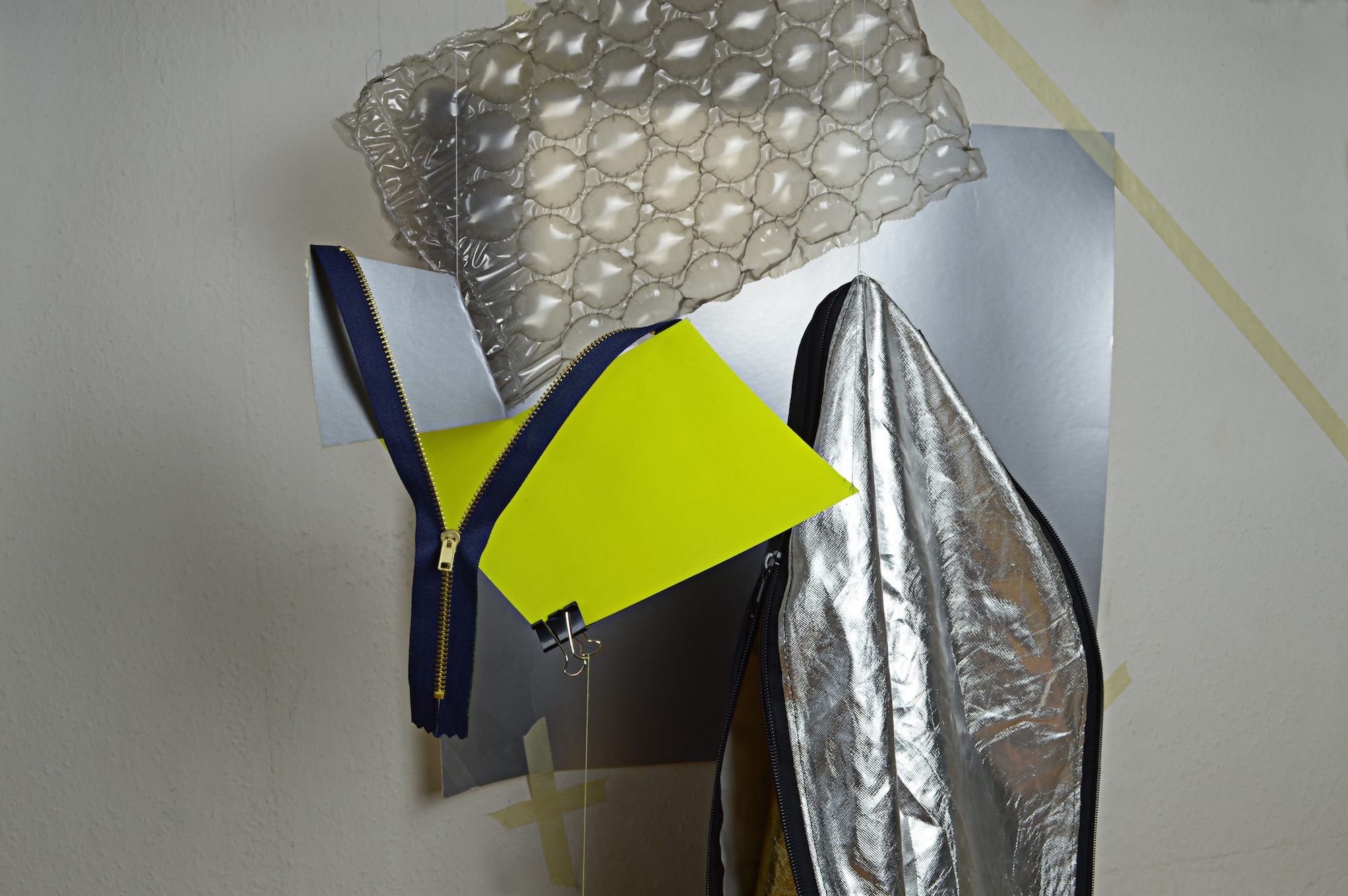 o.T. (zipper,silver,80s and neon), 2014